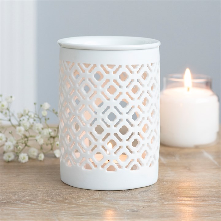 Brûleur Céramique Blanc Effet Treillis